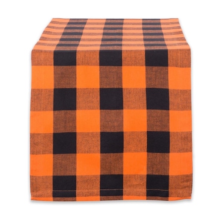 Fastfood 14 x 108 in. Orange Buffalo Check Table Runner FA1541511
